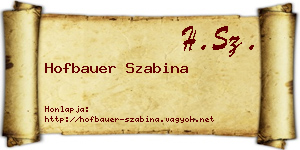 Hofbauer Szabina névjegykártya