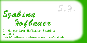 szabina hofbauer business card